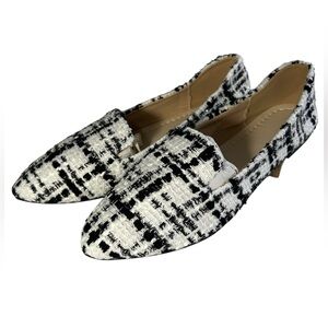 Black and White Women's Quitted Slip On Shoes, Size 40 (8.5 or 9)